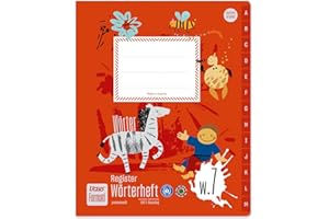 Formati Register-Wörterheft W.7 Quart 40 Blatt, 10 mm liniert mit Mittelstrich aus 100% Recyclingpapier