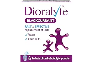 Dioralyte - Fast and Effective Supplement Treatment for Reducing Dehydration and Replacing Electrolytes (mineral salts) of Lost Body Water and Salts- Blackcurrant Flavour - 6 Sachets