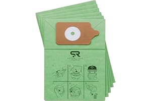 SR ESSENTIALS 5pcs Henry Hoover Bags, Double Layer Replacement Paper Dust Bags Compatible with Numatic Henry Hetty Hoover Vacuum Cleaner (Green)