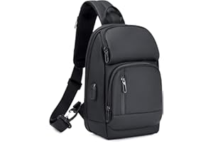 BAIGIO Borse Petto Borsa Crossbody Zaino Spalla Monospalla Impermeabile Marsupio Zainetto Piccolo Sling Bag Borsello a Tracolla per Uomo Donna Viaggio Trekking Camminare (Nero)