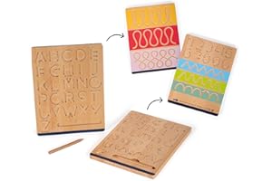 Small Foot Setd'ardoise Educate en Bois, Apprendre à écrire, à partir de 5 Ans, 12560, Coloré