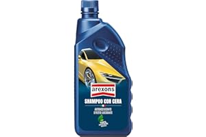 AREXONS | Shampoo con Cera Autoasciugante, Deterge la Carrozzeria, Effetto Protettivo, Ideale per Tutte le Vernici, 1Lt