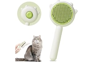 FADII Cat Brush for Grooming-Self Cleaning Dog Brush for Short or Long Haired,Cat Grooming Brushes with Hair Removal Button-Slicker Pet Combing Brush for Puppy Kitten Massage Hair Cleaner