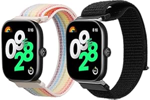 kwmobile 2 x sportowa bransoletka kompatybilna z Xiaomi Redmi Watch 4 / 8 Pro – sportowa bransoletka zamienna z nylonu do trackera fitness – czarna, wielokolorowa