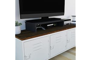 Henor Soporte Monitor y TV de Madera. Elevador de Pantalla 62 x 26.5 x 12 cm. Soporta hasta 50 kg. Color Grafito