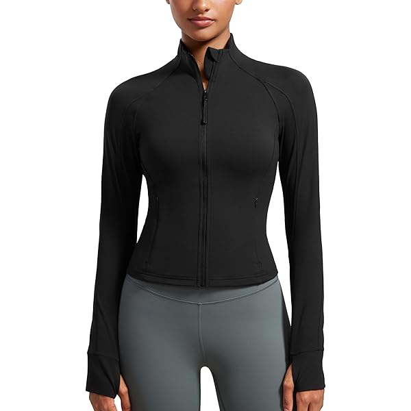 ZAAYO Sportshirt voor dames, met lange mouwen, sport- en yogatop met ritssluiting, gymtop met lange mouwen en duimgat, crop top met functieshirt, compressieshirt voor hardlopen, zwart, M ZAAYO Sportshirt voor dames, met lange mouwen, sport- en yogatop met ritssluiting, gymtop met lange mouwen en duimgat, crop top met functieshirt, compressieshirt voor hardlopen, zwart, M