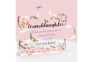 BUIOATA Granddaughter Gifts For Girls - Acrylic Puzzle Block Gifts For Granddaughter, Granddaughter Birthday Gifts From Grandparent, Anniversary Wedding Presents For Granddaughter