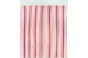 Acomoda Textil - Cortina Interior o Exterior PVC para Terraza, Jardín, Balcón y Patio. Panel con Barra de Aluminio Antimoscas e Insectos Fácil Instalación. (Rojo/Transparente, 90x210 cm)