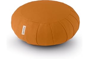 basaho CLASSIC Zafu Cojín de Meditación | Algodón Orgánico | Cáscara de Trigo Sarraceno | Funda Extraíble Lavable