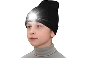 Danolt Mütze mit LED Licht Kinder Erwachsene 3 Lichtmodi, 5 LEDs Strickmütze Wintermütze Beanie Geschenke für Mädchen Jungen Frauen Männer