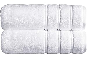 Christy Antalya Large Bath Towels | Set of 2 | 100% Turkish Cotton | 600GSM | Soft Plush Luxury Towel Set | 70cm x 125cm | Quick Dry | White