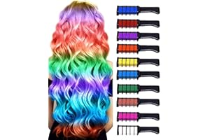 LONNALEE Pettini per gesso per capelli, 10 colori temporanei di gesso per capelli, pettini per gesso per capelli, colori per capelli per bambini Cosplay Party Ognissanti