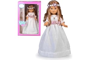 FAMOSA Nancy - Colección, Primera Comunión, muñeca Vestido y Corona Flores, Rubia, con Vestido Blanco, para Regalar, Reedición 2023, Multicolor