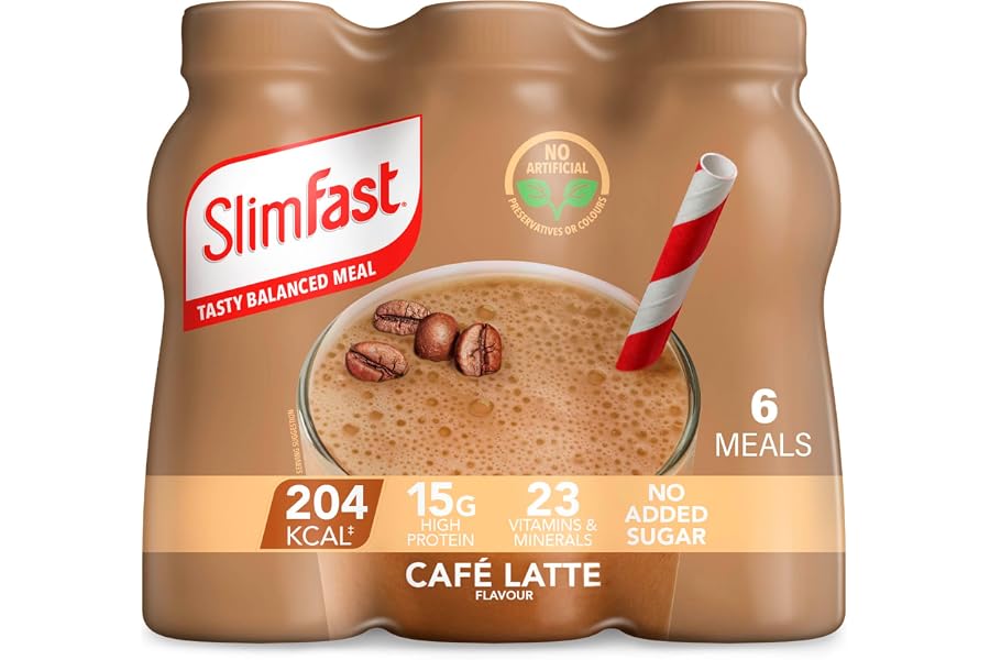 SlimFast • Café Latte Meal Replacement Shake • 6 x 325 ml