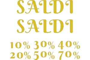 GESAR ART IN PROGRESS Gesar Vetrofania Saldi Estivi in Vinile - Vetrine Negozi - Vetrofanie Saldi Estivi Stickers - Adesivi per Vetrina - Saldi (Oro)