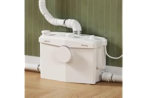 INEFLO 900W Macerator Pump, High Power Sewage Grinder Pump with 4 Inlets for Basement Toilet/Sink/Shower/Washer/Laundry Wastewater, Flexible Side or Top Drainage, Heavy-Duty Use, 12m/36ft Upflush,1.2HP