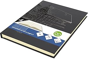 Carnet de croquis Kangaro - Format A5 - Couverture rigide - Noir - 140 g - K-5567