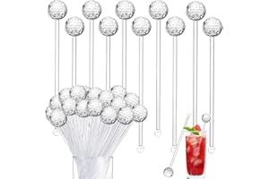 YANSYUN Agitatori per Cocktail 24 Pezzi Cocktail Stick Bastoncini di Plastica per la Festa di Matrimonio di Compleanno al Bar
