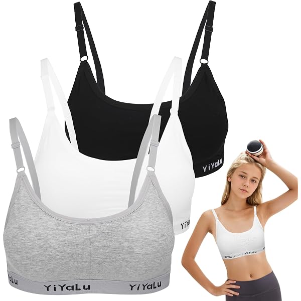 Girls’ Training Bras 4-Pack – Seamless, Racerback, Removable Padding, For Tweens & Teens