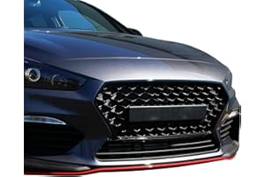 FINEST FOLIA Zestaw folii na kratkę chłodnicy, dekoracja samochodu, dokładnie dopasowana, samoprzylepne, akcesoria samochodowe D016 (3M 2080, czarny połysk)