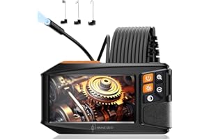 Ennovor Endoscope, 4.3'' IPS Screen Inspection Camera, 1920P HD Digital Borescope, No App No Wifi Inspection Camera with 8 Adjust LED Lights, IP67 Semi-Rigid Cable Waterproof Drain Camera (16.4ft/ 5m)
