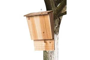 Rurbeder Wooden Bat Houses For Outdoors, Solid Wooden Bat Boxes, Handmade Wood Outdoor Shelter Summer And Winter Bat House For Garden Window Home Decoration