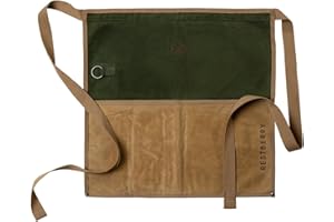 Sallys Wasserabweisende Gartenschürze für Gärtner Zaus Gewachster Baumwolle - Multifunktionale Werkzeugschürze mit Taschen, Verstellbar, Robust & Pflegeleicht, Garten