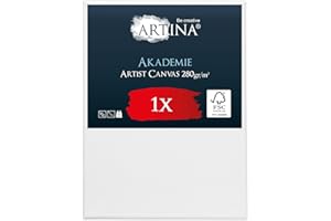 Artina FSC® Large Canvas for Painting 70x90 cm - Blank Canvases for Art for Acrylic, Watercolour & Oil Painting - 100% Cotton Canvas Stretcher Frame 280 g/m² - Akademie