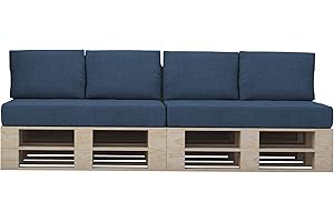 chilly pilley Cuscini Per Pallet Cuscini Da Giardino Sfoderabili Lavabili Cuscini Per Pallet Euro Con Cerniera Molti Colori E Dimensioni (Set Di 6 Blu)