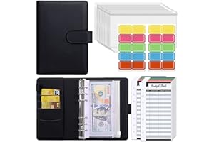 ‎TANGBOHU Budget Planner Budget Binder A6 - Budgetplaner Finanzplaner, Bugetplaner Umschlagmethode Haushaltsbuch mit Geldfächer, Geld Organizer Sparbuch mit Folien für Sparen, Geldplaner, Cash Stuffing