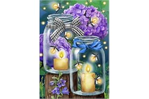 RICUVED Diamond Painting Kits for Adults, Diamond Art Kits Adults Kids Diamond Painting Flowers Hydrangea Diamond Painting Kit Crystal Rhinestone for Home Wall Decor 12x16 Inch