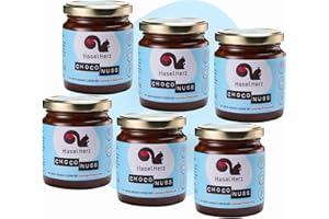 HASEL HERZ Hasel-Herz Bio Nuss-Nougat-Creme Brot-Aufstrich 6 Gläser x 220g | Gesüßt mit Kokosblütenzucker, ohne Palmöl | 35% Nussanteil, kontrollierter biologischer Anbau, nicht vegan