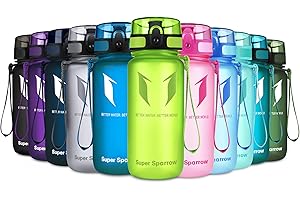 Sportowa butelka wody Super Sparrow - 350 ml / 500 ml / 750 ml / 1l / 1,5 l - Nietoksyczny bez BPA i ekologiczny plastik Tritan Co-poliester - do biegania, siłowni, jogi, na zewnątrz i na kemping