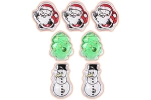 SOBEAU 7pcs Chaufferette Main Reutilisable,Poche Chauffe,Chaufferettes De Poche Chaleur Instantanée,Contre Le Froid en Automne et en Hiver,Modèle de Noël