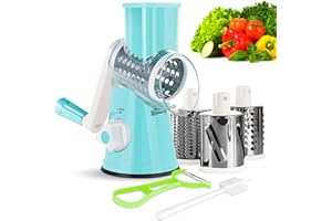Wuciray Affetta Verdure Manuale Tagliaverdure Mandolina per Trita Verdure con 3 Lame per Affettare Tagliare e Grattugiare da Cucina Taglia Verdure Grattugia per Verdure Manuale Vegetable Slicer