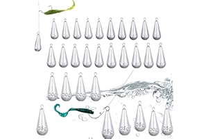 YEEMEEN Drop Shot Pesca, 30Pcs Plomada de Pesca, Pesa de Pesca, Plomos Pesca para Aparejos de Pesca al Aire Libre Accesorios de Pesca de Plomo(10g/15g/20g/25g/30g/35g)