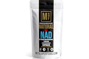 METASUPERFOODS NMN with Trans Resveratrol | 99% Super Strength Anti Ageing | (1200mg) Serving | 60 High Potency Capsules NAD+ | Vegan | with Piperine for Max Absorption | All Natural Ingredients | Trusted Brand