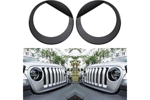 Sunluway Fit 2018 2019 Jeep Wrangler JL Sport/Sports Clip-in Version Headlight Covers Trim Angry Bird Front Lamp Covers