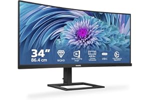 Philips Monitors Philips 346E2CUAE/00 Monitor 34" VA WLED 3440 x 1440 HDMI/DP Curved, Nero, 34"