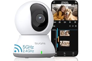 blurams Indoor Security Camera, 2K Pet Cameras, 5GHz/2.4GHz Dual-Band Dog Camera, 360° PTZ Wi-Fi Cameras House Security, 2-Way Talk, Motion Tracking, IR Night Vision, Siren, Cloud&SD