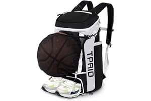 KINGSLONG Basketball Backpack, Soccer Backpack Basketball Equipment Bag with Ball Compartment & Shoe Compartment for Basketball, Large Sports Volleyball Football Bag for Men/Women