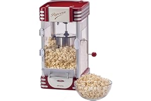 Ariete Popcorn Popper XL Party Time 2953, Macchina Pop Corn, 700gr di Pop Corn in Meno di 2 Minuti, Rosso