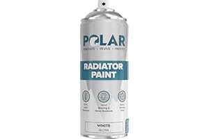 POLAR SPECIALIST COATINGS Polar Gloss White Radiator Spray Paint - 400ml | Heat Resistant up to 100ºC | Quick Drying & No Primer needed | Exterior Surfaces of Radiators & Hot Water Tanks | Heat Resistant Radiator Paint