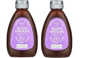 QDWQ-US M&S Belgian Milk Chocolate Desserts Sauce 300g x 2 Pack - Perfect with Ice Cream, Sundaes and More