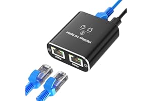 HXWLO Ethernet Splitter 1 to 2，Ethernet Splitter，High Speed 1000Mbps Gigabit Ethernet Cable Network Switch, Internet splitter, LAN Splitter, Ethernet Switches 2 Port, RJ45 Splitter for Cat5/5e/6/7/8 Cable