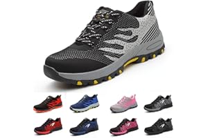 SNUGNAP Zapatos de Seguridad Hombre Mujer Trabajo Punta de Acero Calzado de Seguridad Deportivo Ligeros Zapatillas de Seguridad Transpirable Comodo Negro Azul Gris 35-48 EU