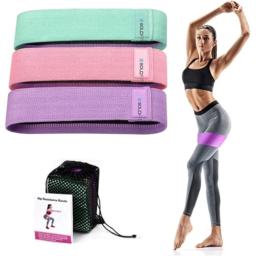 Boldfit Fabric Resistance Band - Loop Hip Band for Women & Men for Hip, Legs, Stretching, Toning Workout. Mini Loop Booty Bands for Glutes, Squats Exercise Usable in-Home & Gym. (Set of 3)