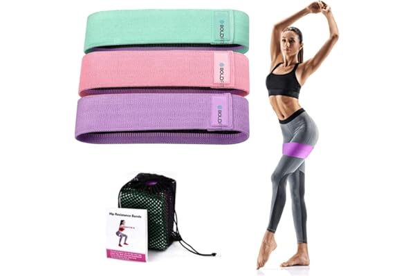 Boldfit Fabric Resistance Band - Loop Hip Band for Women & Men for Hip, Legs, Stretching, Toning Workout. Mini Loop Booty Bands for Glutes, Squats Exercise Usable in-Home & Gym. (Set of 3)