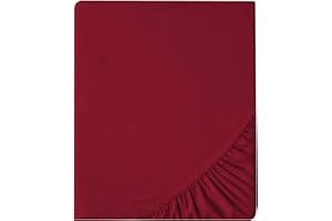 ‎AQUA-TEXTIL aqua-textil Luxury Bettwäsche zum Kombinieren 180 x 200 cm Spannbettlaken Bordeaux rot Baumwolle Mako Satin Bettlaken