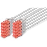 DIGITUS Cat LAN Cable 6 - 0.5m - 10 Pieces - RJ45 Network Cable - UTP | 1Gbit/s - PoE++ - AWG 27/7 - LSZH - Network Cable RJ4